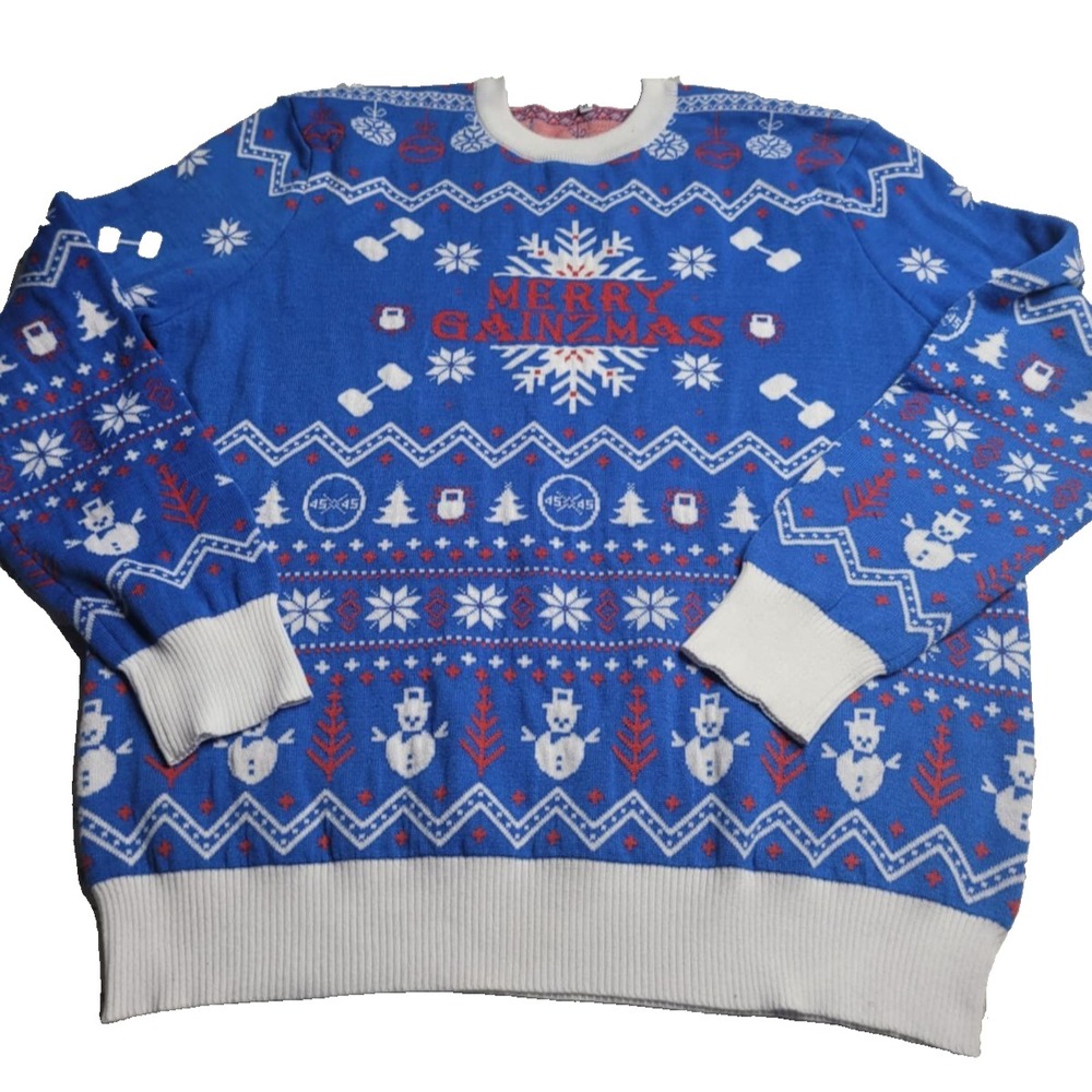 Merry Gainzmas Ugly Christmas Sweater Men's‎ XL